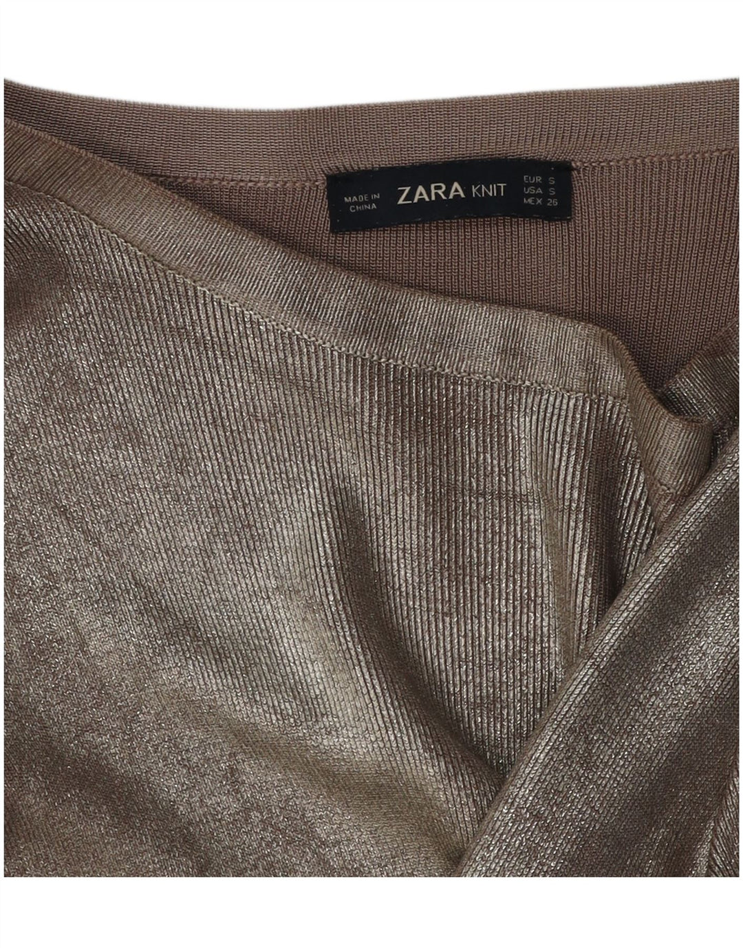 ZARA Womens Blouse Top UK 10 Small Beige