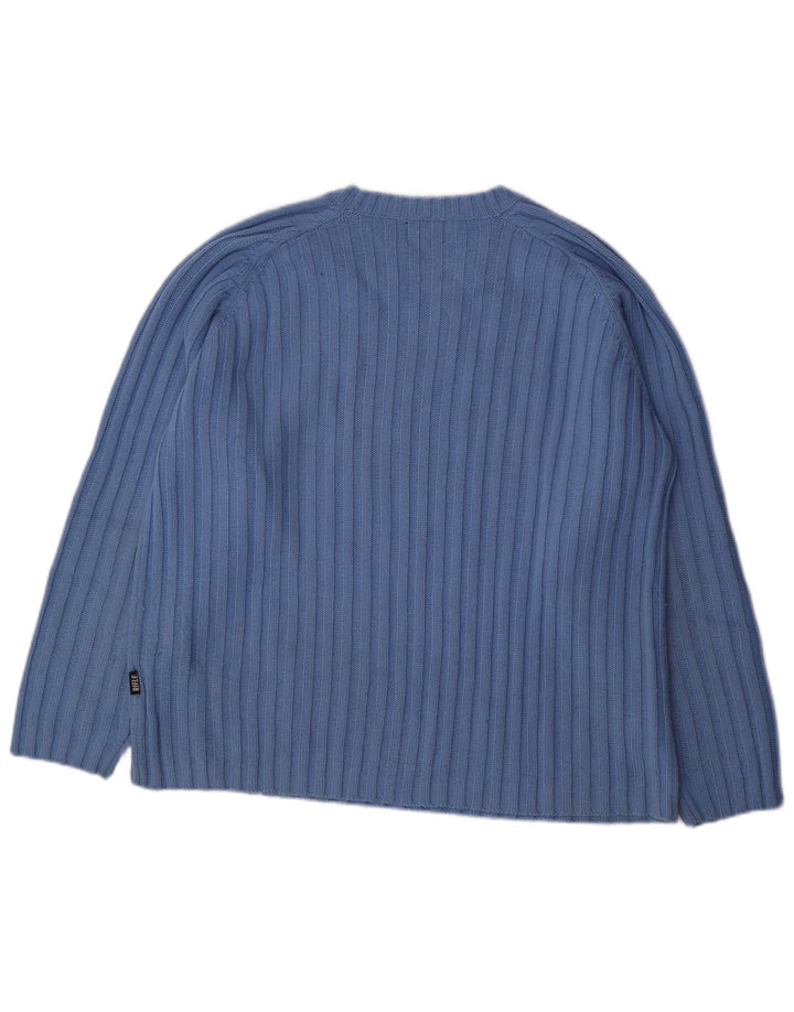 Maglione girocollo da uomo Rifle, maglione grande in acrilico blu