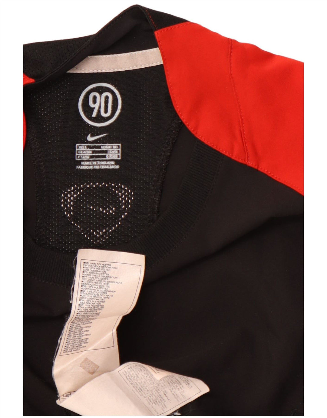 NIKE T-shirt da uomo Dri Fit Top UK 42/44 Large Nero Colourblock Poliestere