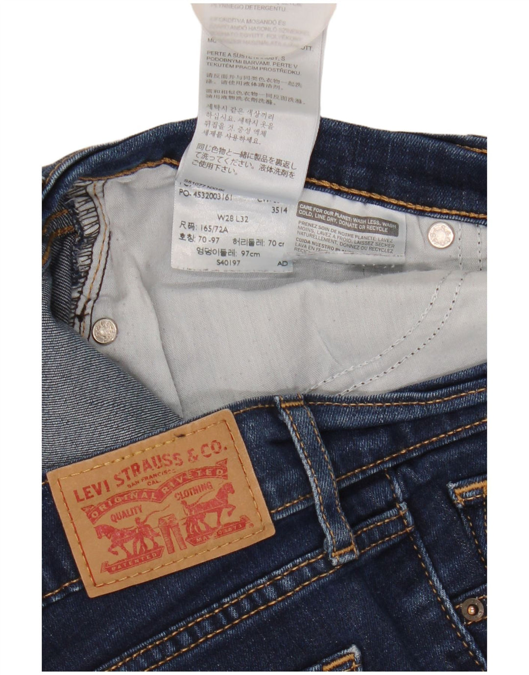 Jeans dritti Levi's da donna 714 W28 L27 cotone blu