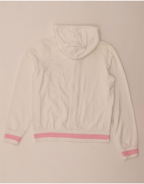 Felpa con cappuccio e zip da donna Nike UK 16/18 XL cotone color block bianco