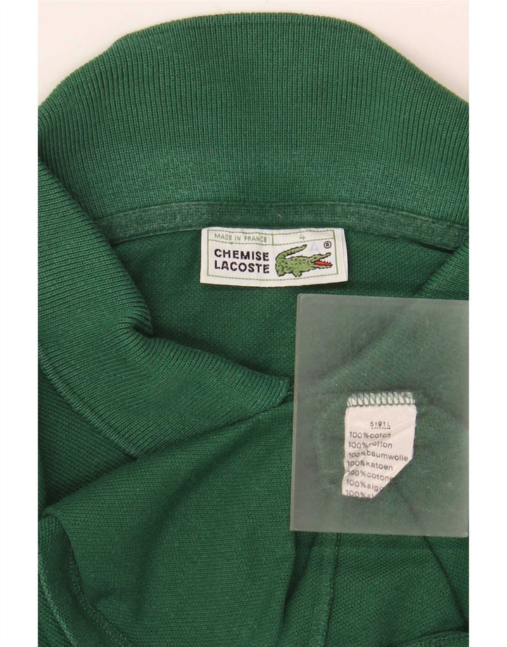 Polo da uomo a maniche lunghe Lacoste taglia 4 in cotone verde medio