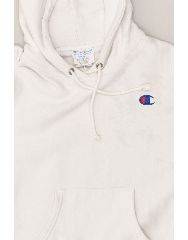CHAMPION Womens Hoodie Jumper UK 10 Small White Cotton | Vintage Champion | Thrift | Second-Hand Champion | Used Clothing | Messina Hembry 