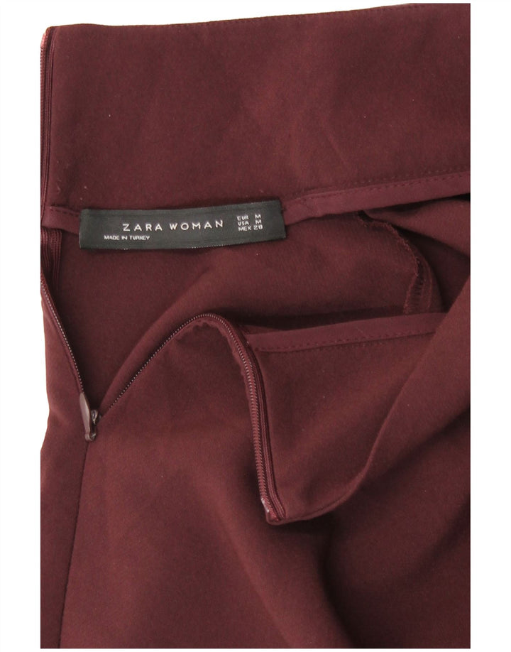 Top tunica a maniche lunghe da donna Zara UK 14 Borgogna medio