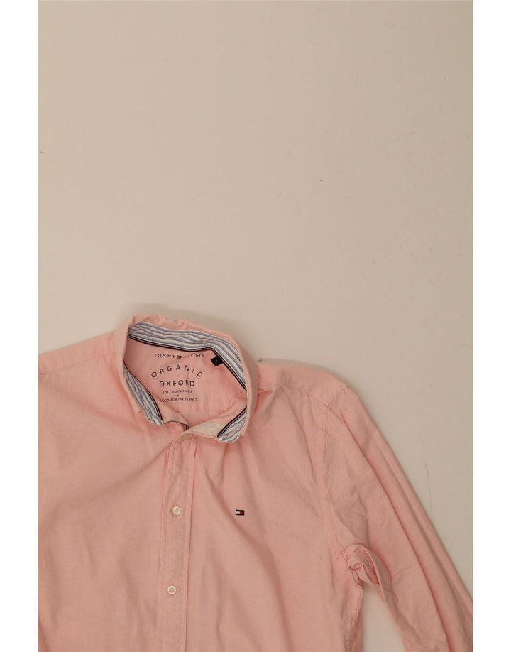 TOMMY HILFIGER Mens Shirt Small Pink Cotton Vintage Tommy Hilfiger and Second-Hand Tommy Hilfiger from Messina Hembry 