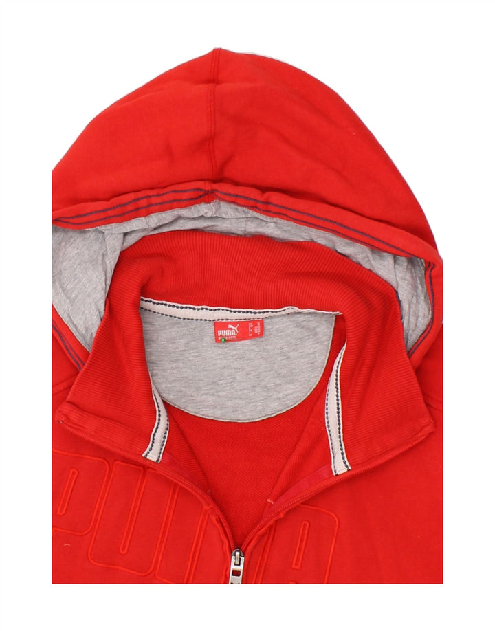 PUMA Mens Graphic Zip Hoodie Sweater Medium Red Vintage Puma and Second-Hand Puma from Messina Hembry 