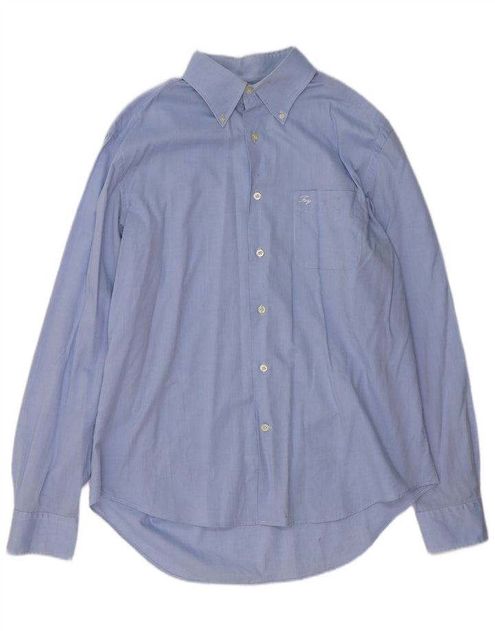 Camicia da uomo Fay taglia 44 17 1/2 XL cotone blu