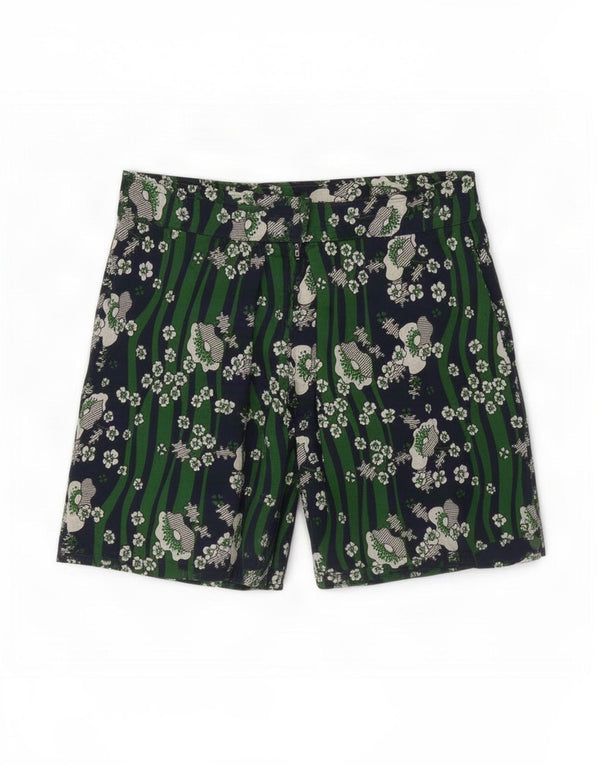 Pantaloncini vintage da donna W32 grandi fiori verdi