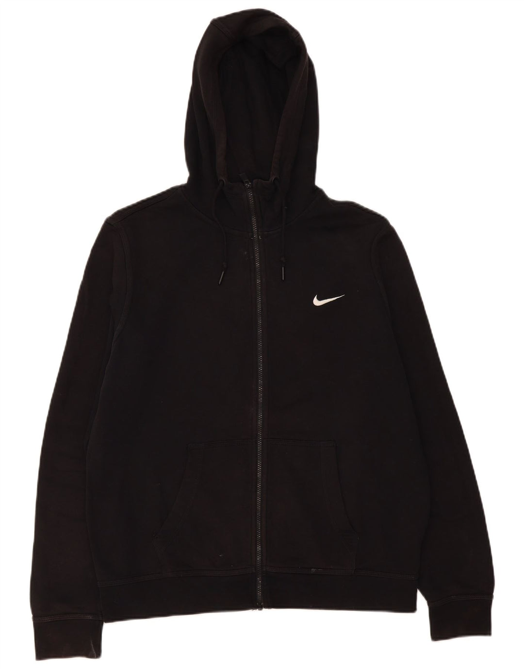 Felpa con cappuccio e zip Nike da uomo, grande, in cotone nero