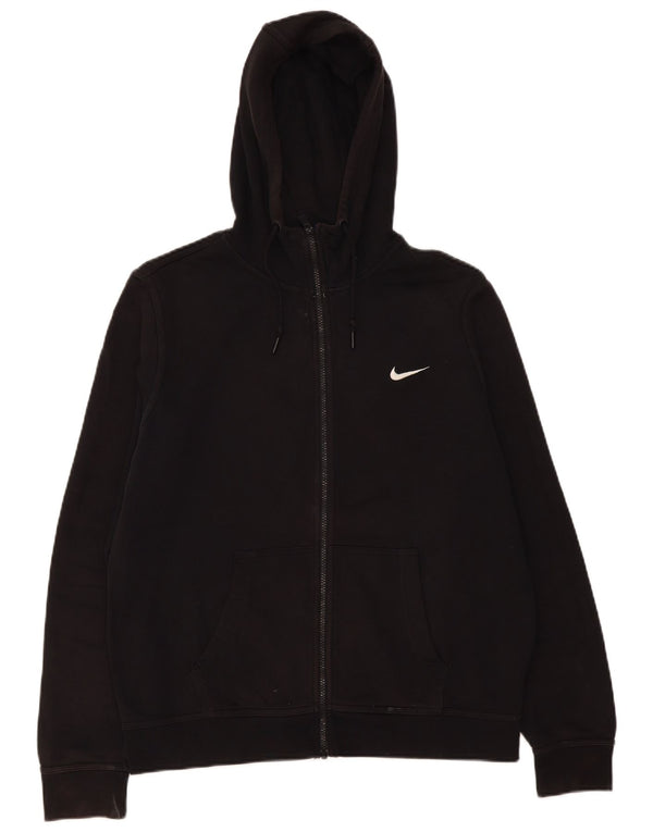 Felpa con cappuccio e zip Nike da uomo, grande, in cotone nero