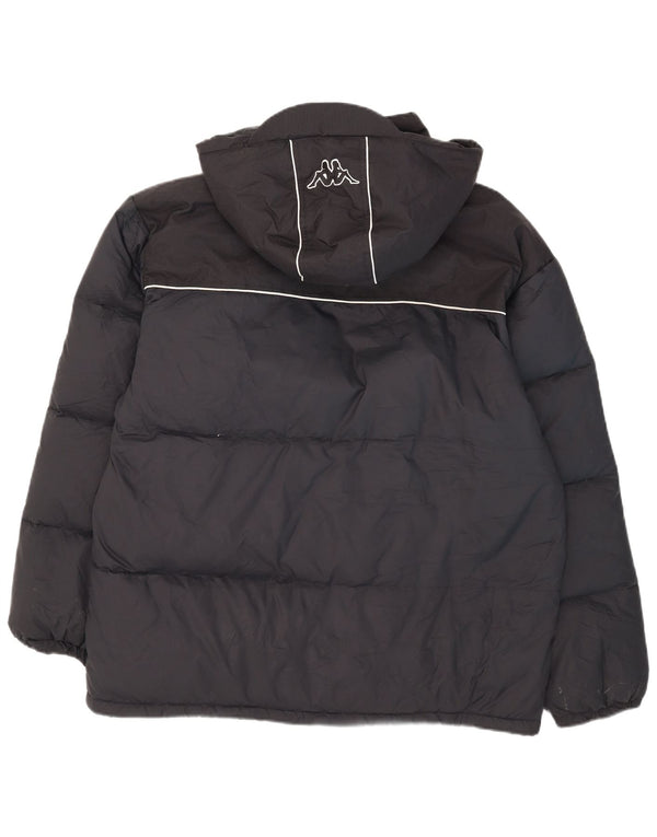 Giacca imbottita con cappuccio grafico da uomo Kappa UK 42 XL nylon blu navy