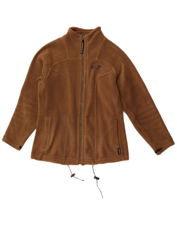 JACK WOLFSKIN Giacca in pile oversize da donna UK 6 XS Marrone