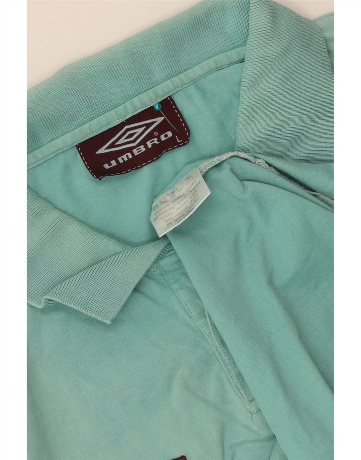 Polo grafica da uomo Umbro grande in cotone turchese