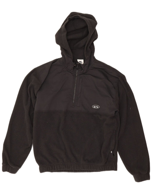 Maglia in pile con cappuccio Nike Therma-Fit da uomo XS poliestere nero