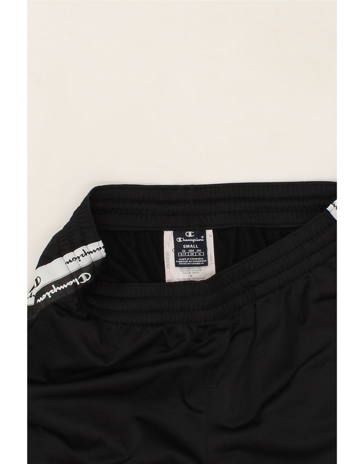 CHAMPION Mens Graphic Tracksuit Trousers Small Black Polyester Vintage Champion and Second-Hand Champion from Messina Hembry 