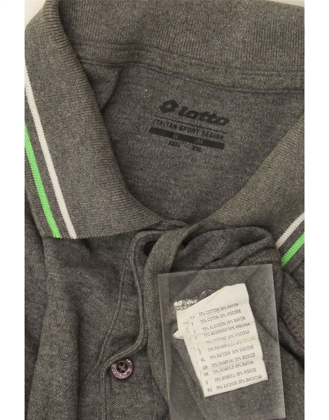 Polo da uomo Lotto 2XL in cotone grigio