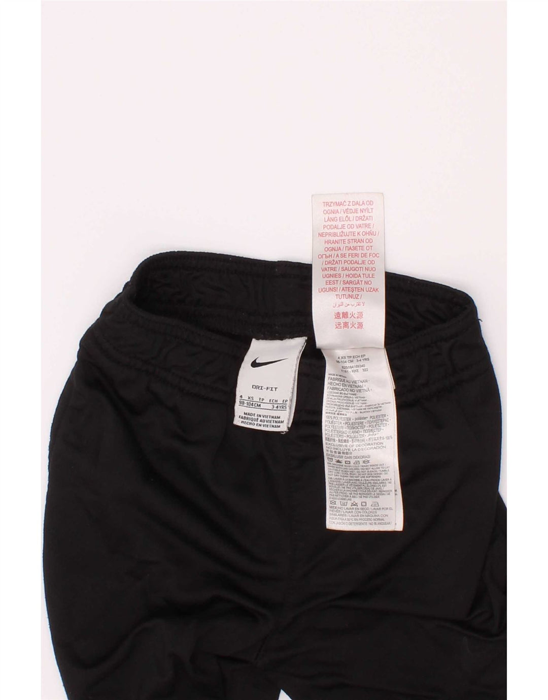 Pantaloni della tuta da ragazzo Nike Dri Fit 3-4 anni XS poliestere nero