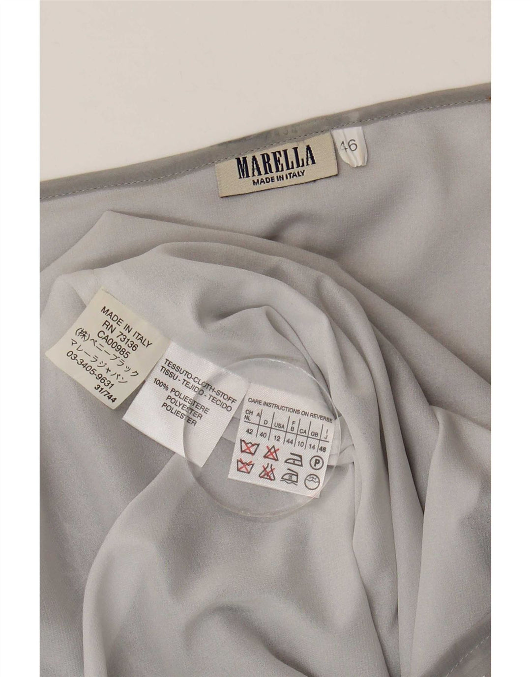 Camicetta trasparente da donna Marella Top UK 14 Poliestere floreale grigio grande