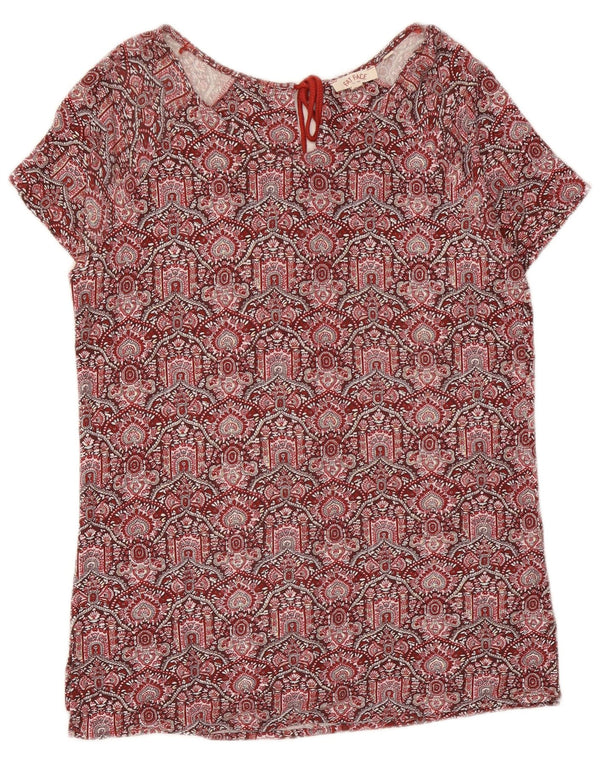 Top tunica da donna Fat Face UK 12 Viscosa floreale rossa media