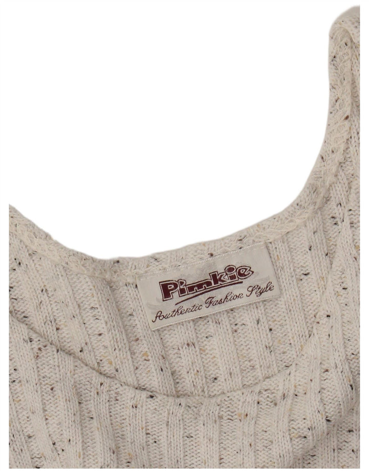 Canotta corta da donna PIMKIE UK 12 media bianco sporco screziato
