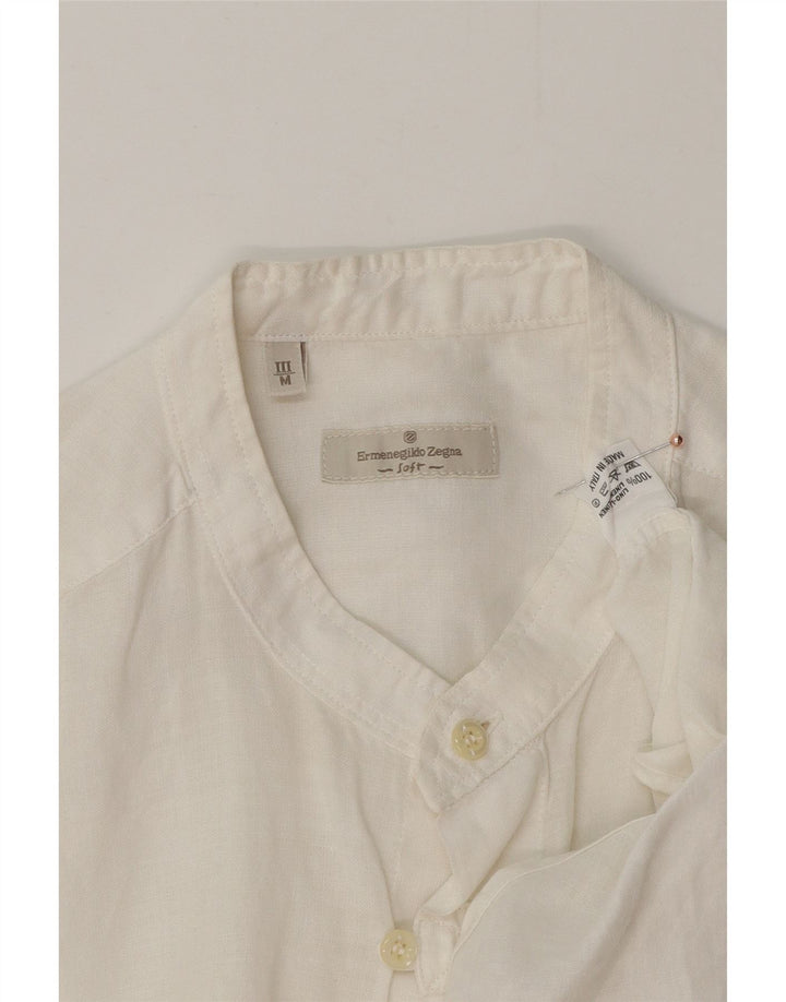 ERMENEGILDO ZEGNA Camicia Uomo Lino Medio Bianco