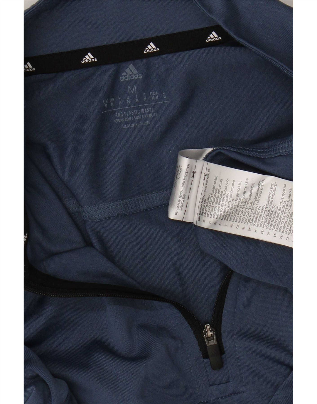 Top da tuta Adidas Aeroready Zip Neck Pullover da uomo medio blu navy