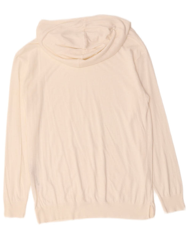Maglione con cappuccio da donna Massimo Dutti UK 12 Lyocell bianco medio