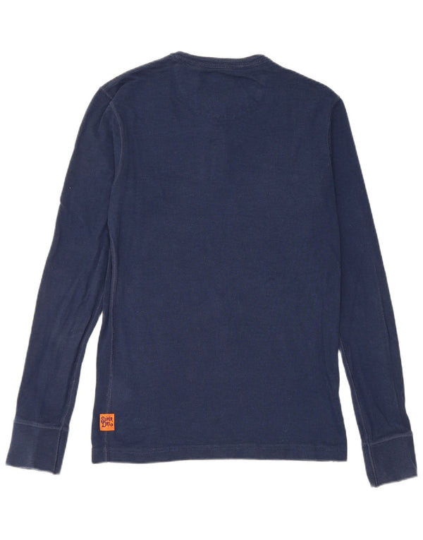 Top da uomo a maniche lunghe Superdry piccolo in cotone blu navy
