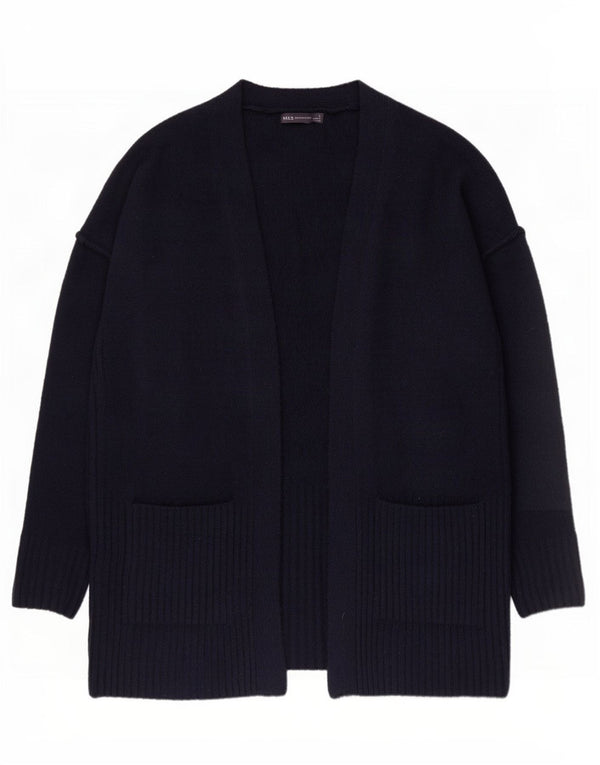 Maglione cardigan lungo da donna Marks & Spencer UK 16 grande blu navy