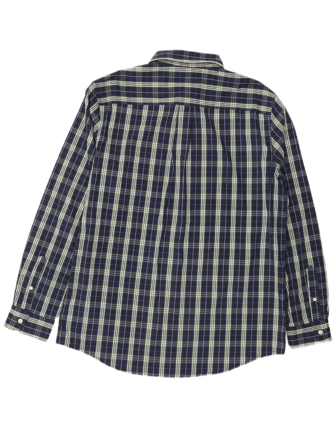 Camicia da uomo Chaps grande in cotone a quadri blu navy