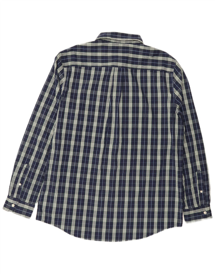 Camicia da uomo Chaps grande in cotone a quadri blu navy