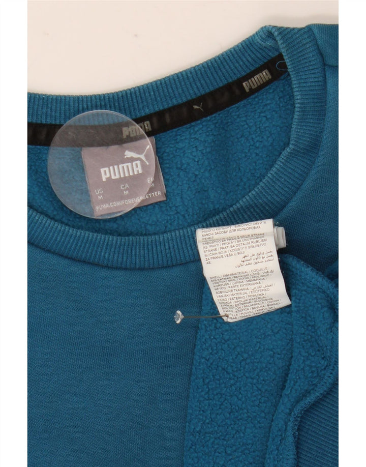 Felpa grafica da uomo Puma Maglione blu medio in cotone