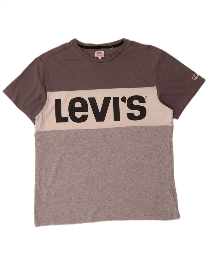 T-shirt grafica da uomo LEVI'S Top grigio medio color block