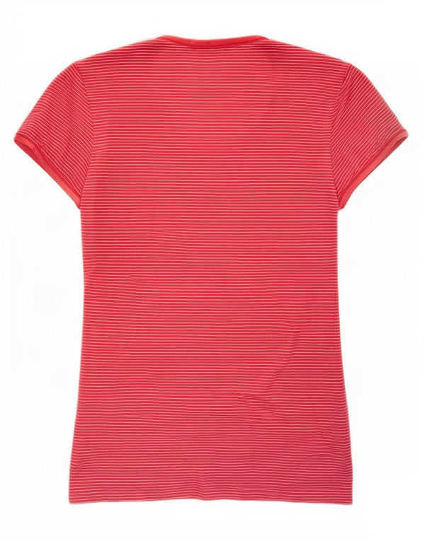 T-shirt Benetton Donna Top UK 12 Viscosa a righe rosa medio