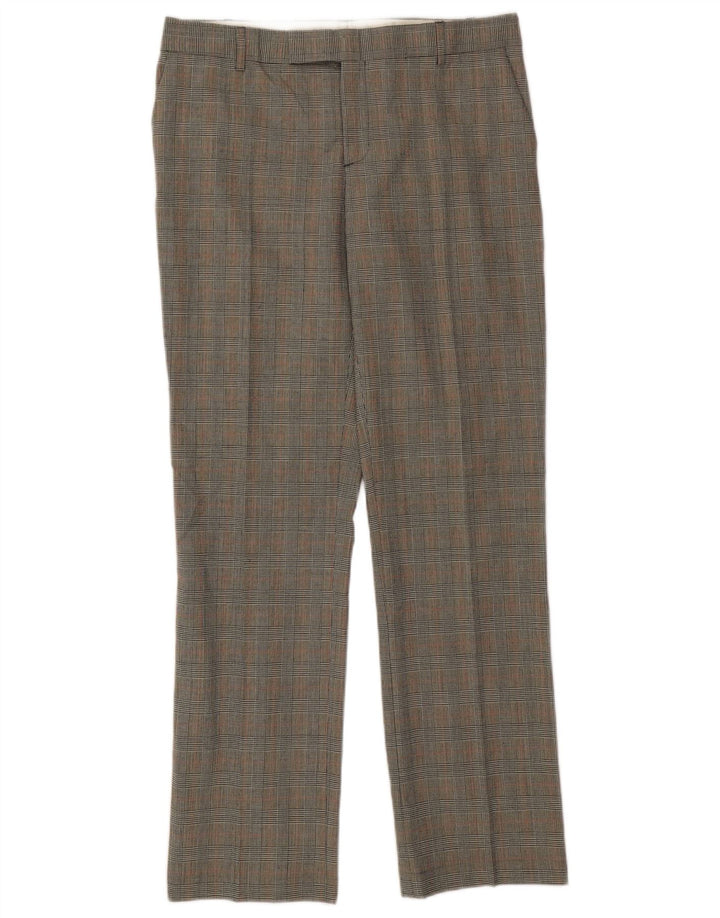 Pantaloni da abito dritti da donna Zara W32 L31 classici pied de poule grigi