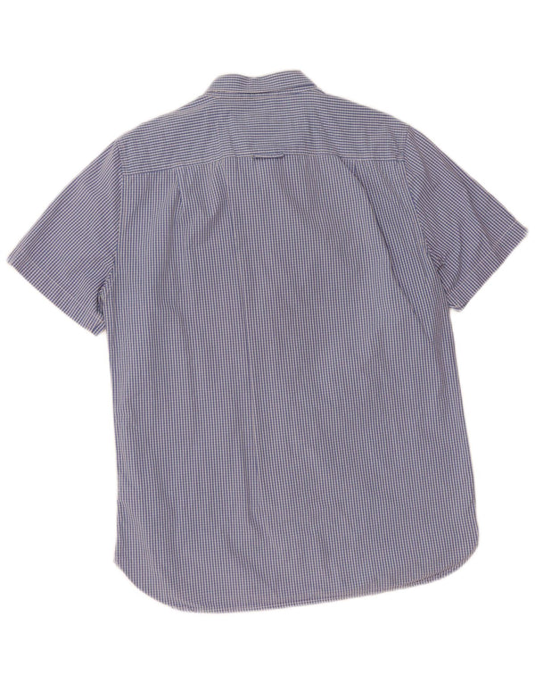 Camicia a maniche corte da uomo Superdry XL in cotone a quadri blu