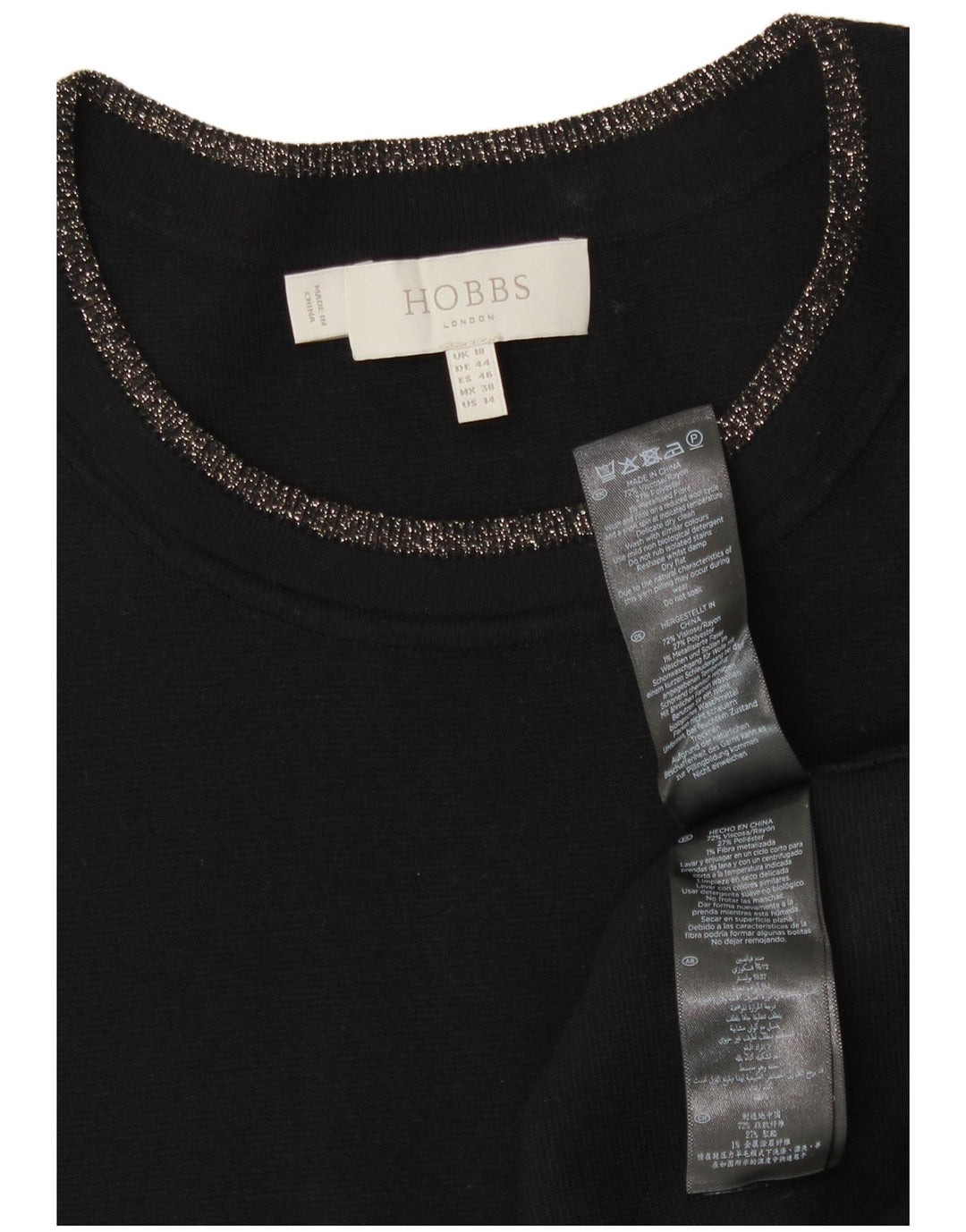 Abito maglione da donna Hobbs UK 18 XL viscosa nera