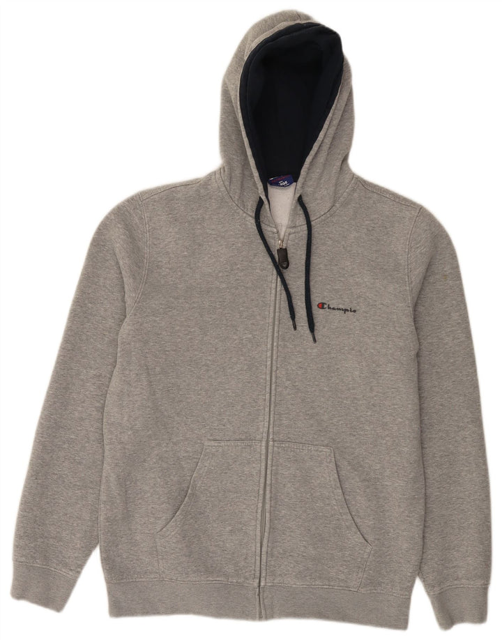 Maglione con cappuccio e zip da uomo Champion di grandi dimensioni in cotone grigio
