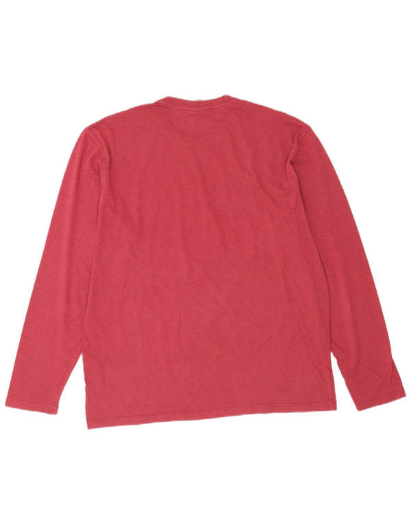 Russell Athletic Maglietta grafica da uomo a maniche lunghe grande in cotone rosso