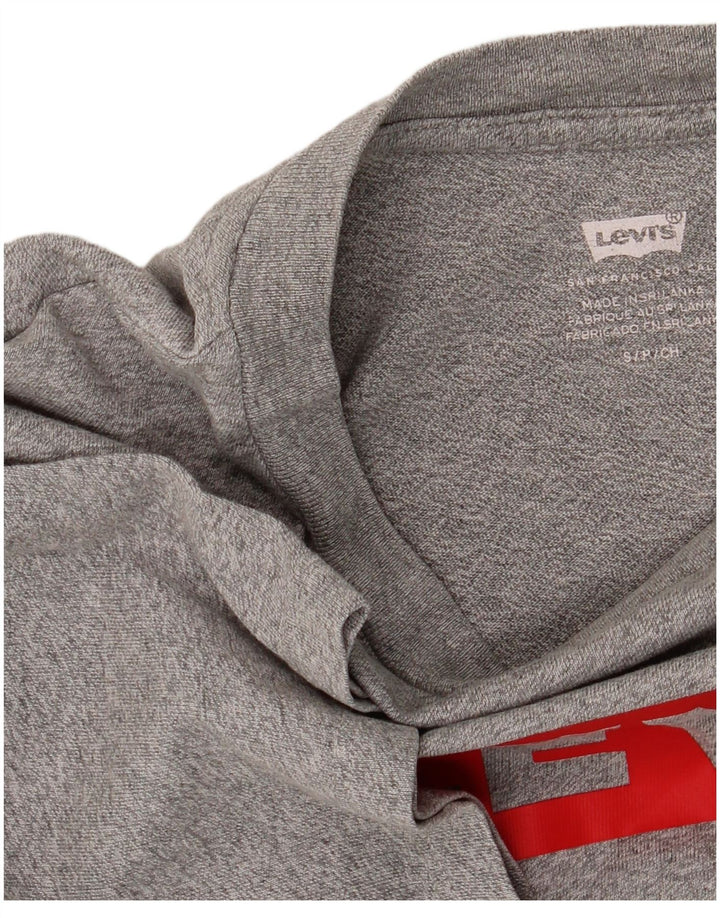 LEVI'S Womens Oversized Graphic T-Shirt Top UK 10 Small Grey Cotton