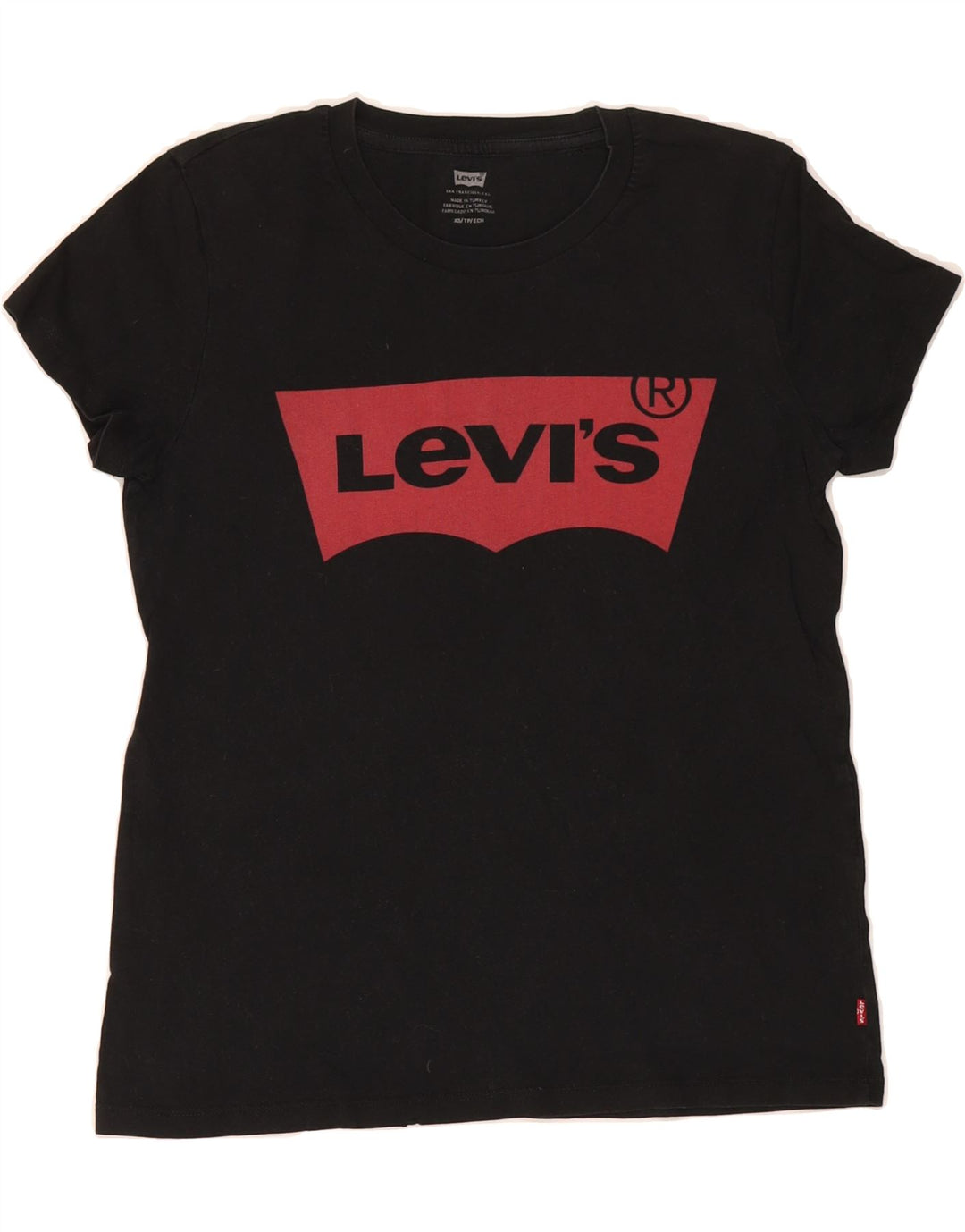 LEVI'S Womens Graphic T-Shirt Top UK 6 XS Black Vintage Levi's and Second-Hand Levi's from Messina Hembry 