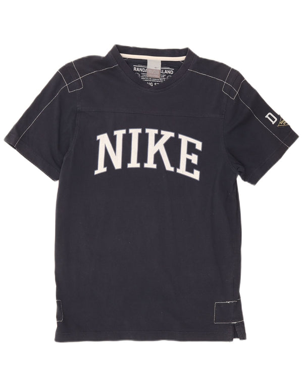 T-shirt grafica da uomo Nike Top UK 36/38 Small in cotone blu navy