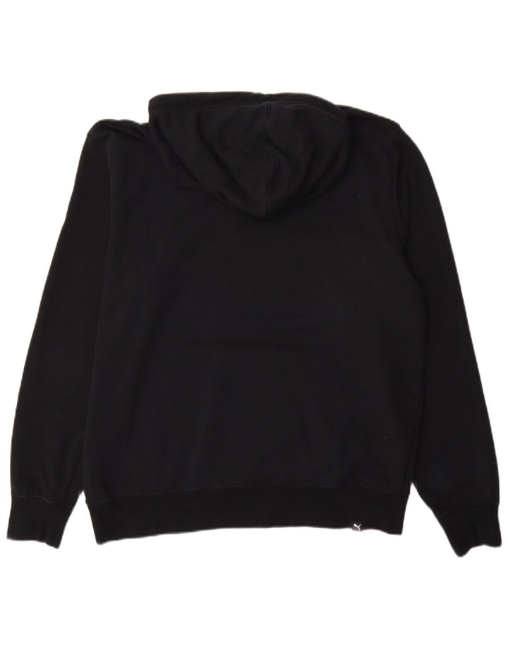 Felpa con cappuccio grafica PUMA da uomo, grande, in cotone color block nero