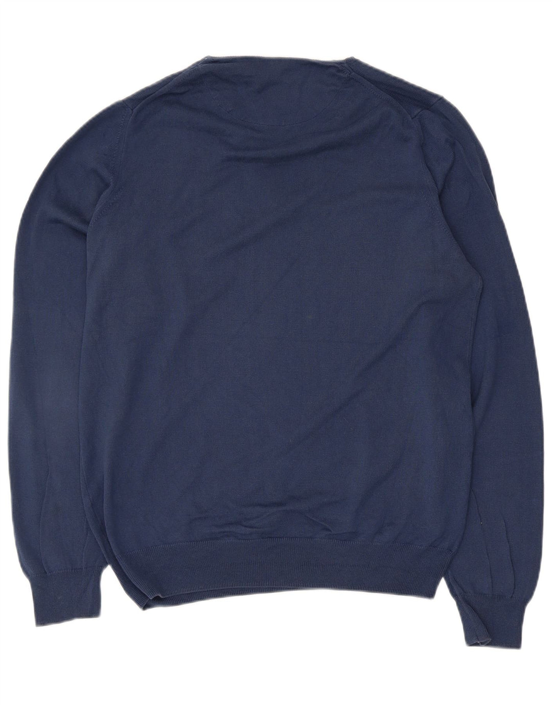 Maglione Zara da uomo con scollo a V grande in cotone blu navy
