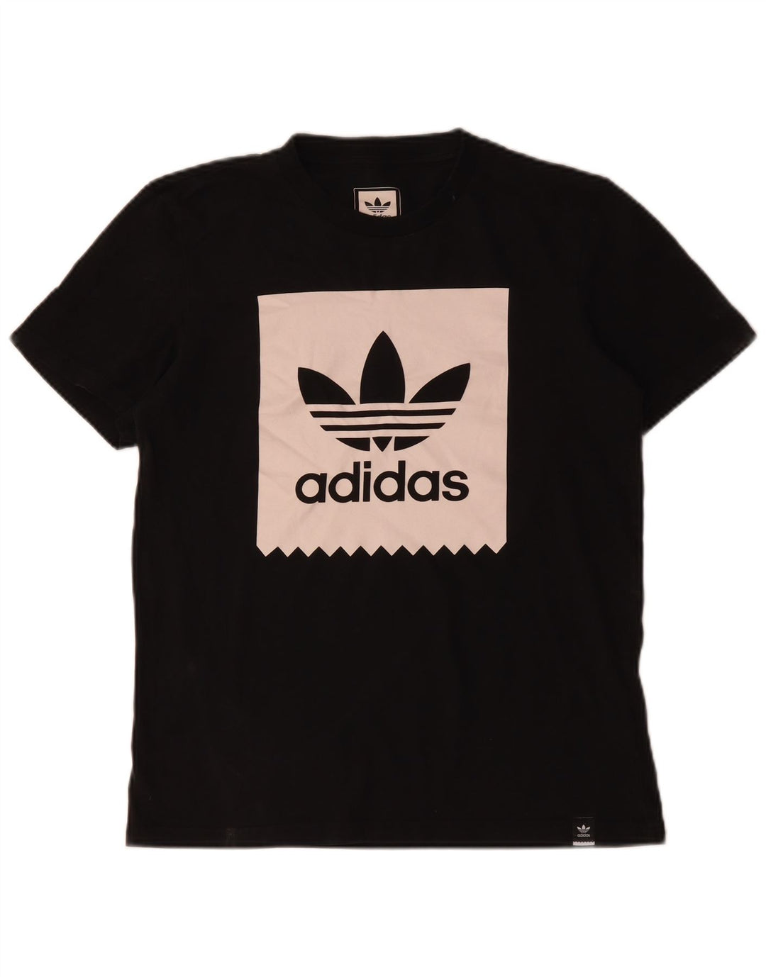 T-shirt grafica da uomo Adidas Top piccola in cotone nero