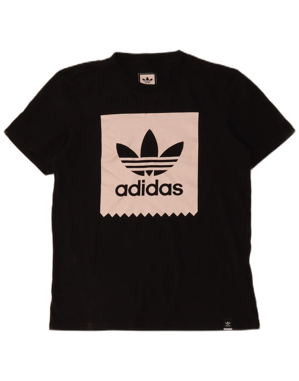 T-shirt grafica da uomo Adidas Top piccola in cotone nero
