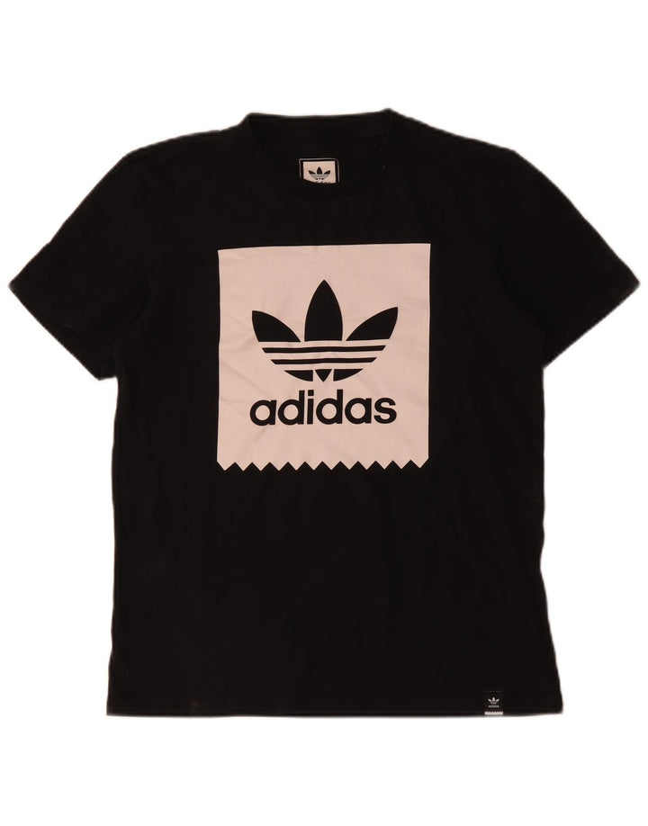 T-shirt grafica da uomo Adidas Top piccola in cotone nero