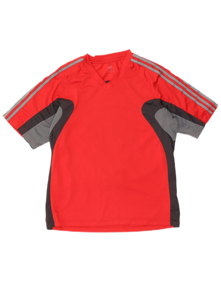 T-shirt Adidas da uomo Top Large in poliestere color block rosso