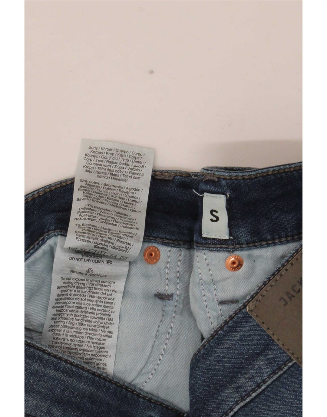 Pantaloncini di jeans da uomo Jack & Jones piccoli W32 in cotone blu