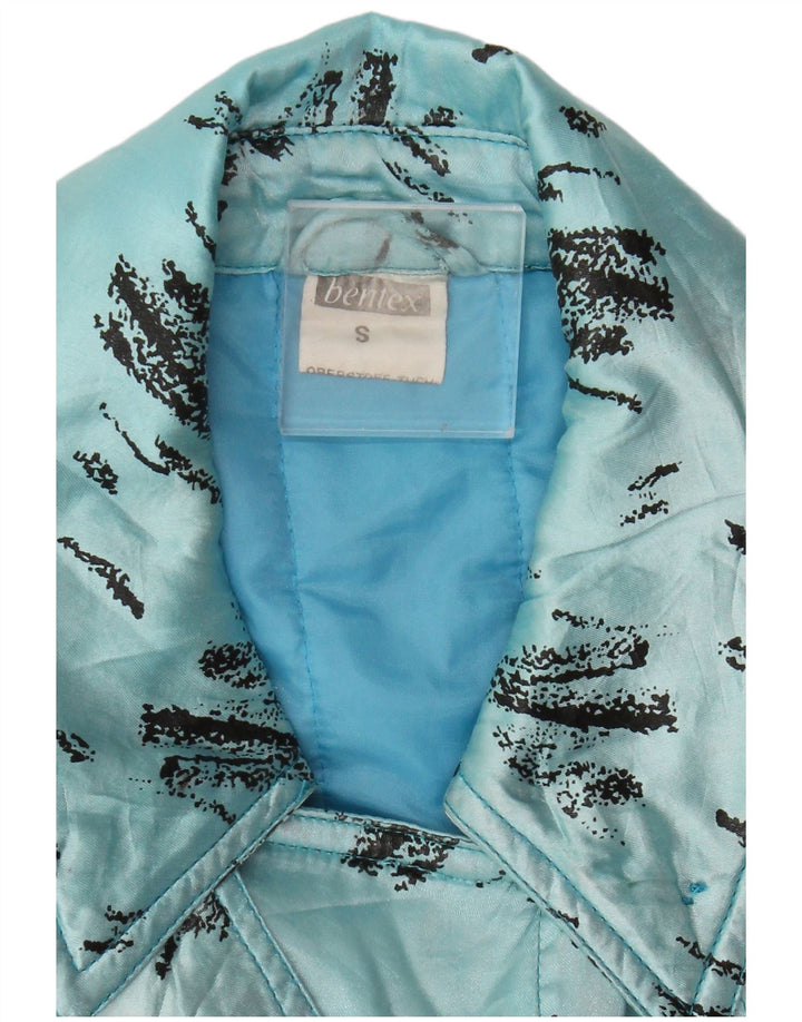 Giacca a vento vintage da uomo con motivo astratto UK 36 piccolo blu
